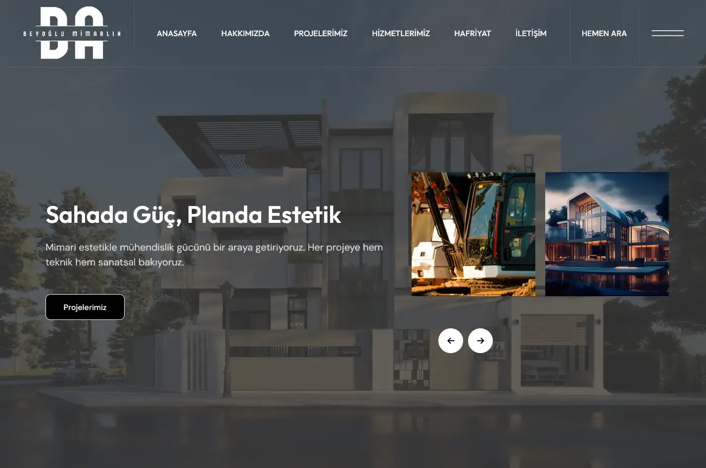 BA-Beyoğlu Mimarlık — Mimarlık & Hafriyat web sitesi tasarımı