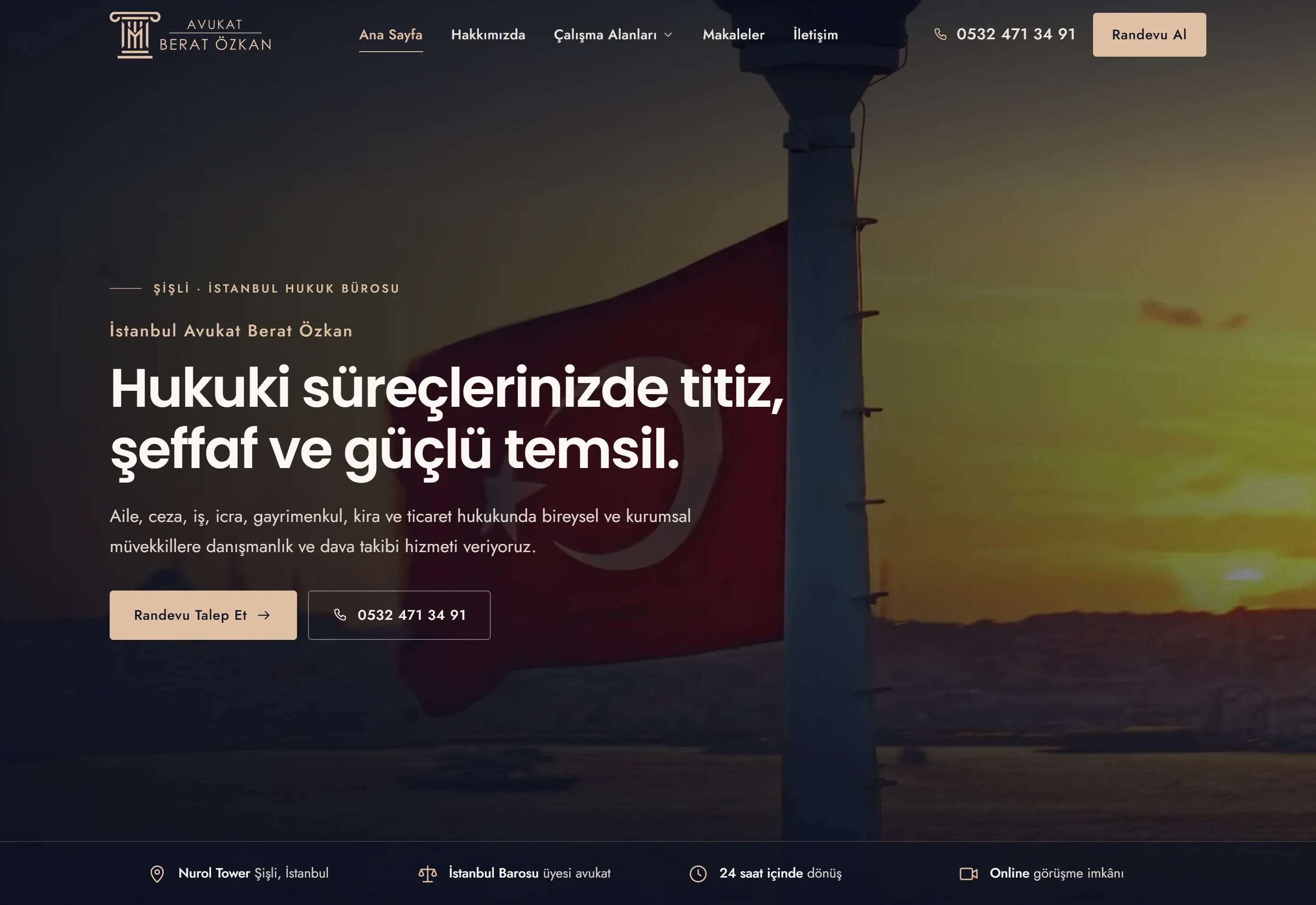 Avukat Berat Özkan Hukuk Bürosu, web sitesi tasarımı